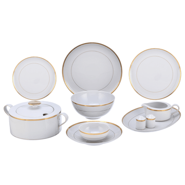 Falkenporzellan - Dinner Set 59 Pieces - Gold - Porcelain
