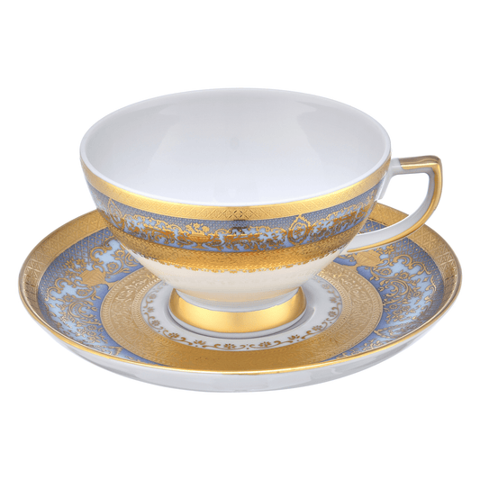 Falkenporzellan - Tea Set 6 Pieces - Blue & Gold - Porcelain