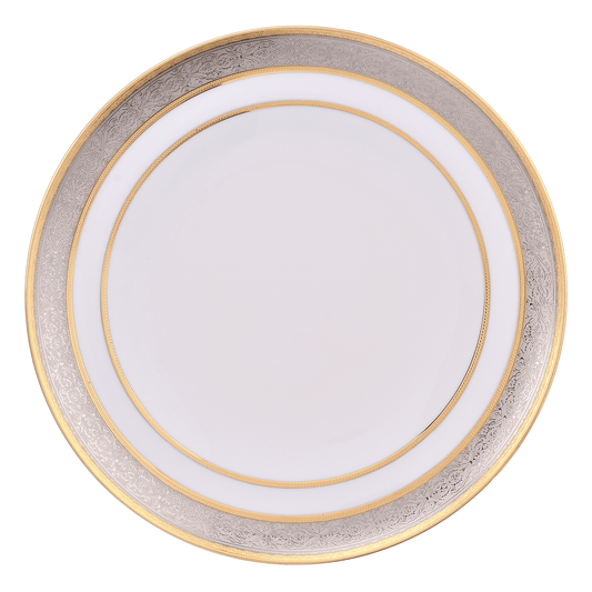 Falkenporzellan - Dinner Set 59 Pieces - Gold & Silver - Porcelain