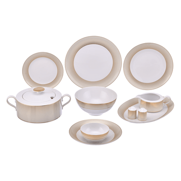 Falkenporzellan - Dinner Set 59 Pieces - Gold - Porcelain