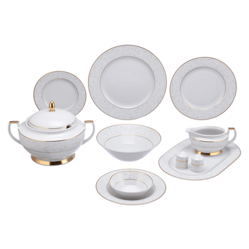 Falkenporzellan - Dinner Set 59 Pieces - Gold - Porcelain