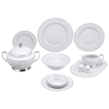 Falkenporzellan - Dinner Set 59 Pieces - Platin - Porcelain