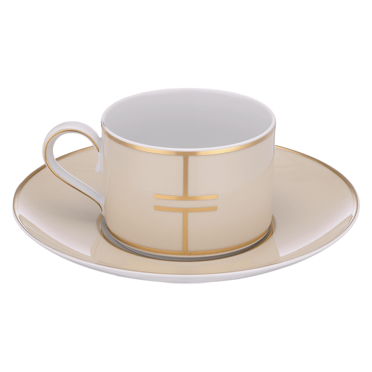 Falkenporzellan - Tea Set 6 Pieces - Cream & Gold - Porcelain
