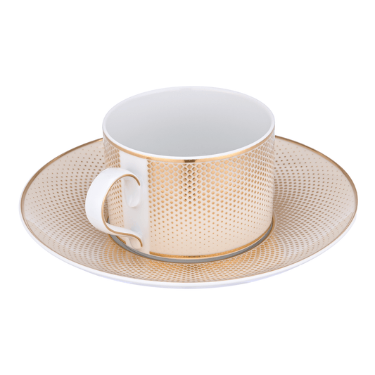 Falkenporzellan - Rio Tea Set 6 Pieces - Porcelain - Cream & Gold