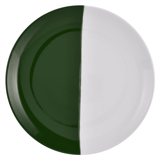 Senzo - Daily use Dinner Set 24 Pieces - Green & White - Porcelain