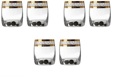 Bohemia Crystal - Tumbler Glass Set 6 Pieces - Gold - 290ml - 2700010031