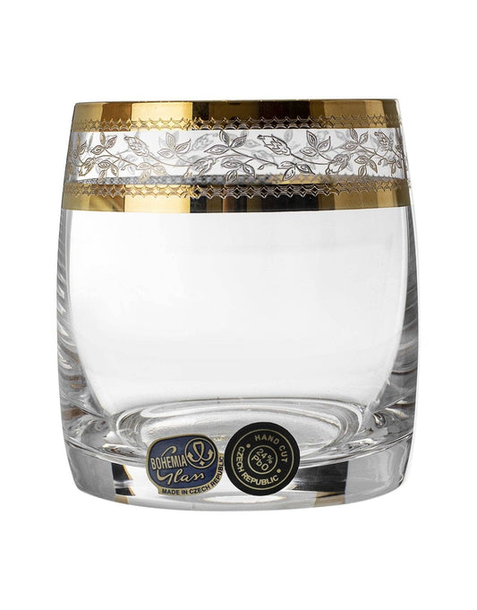 Bohemia Crystal - Tumbler Glass Set 6 Pieces - Gold - 290ml - 2700010031