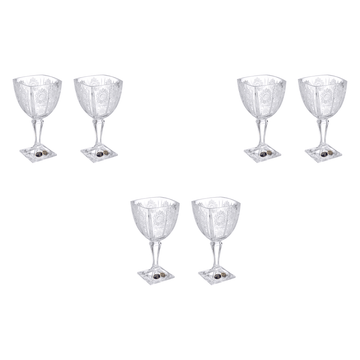 Bohemia Crystal - Square Goblet Glass Set 6 Pieces - 270ml - 503 PK Crystal