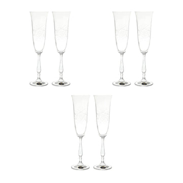 Bohemia Crystal - Flute Glass Set 6 Pieces - 150ml