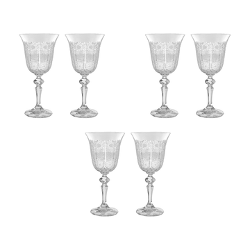 Bohemia Crystal - Goblet Glass Set 6 Pieces - 220ml - Crystal