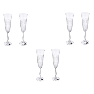 Bohemia Crystal - Flute Glass Set 6 Pieces - 190ml - Crystal - 2700010329