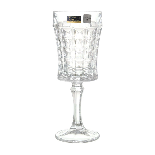 Bohemia Crystal - Goblet Diamond Glass Set 6 Pieces - 200ml - Crystal