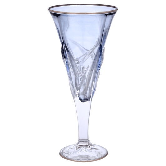Goblet Glass Set 6 Pieces - Blue & Silver - 250ml