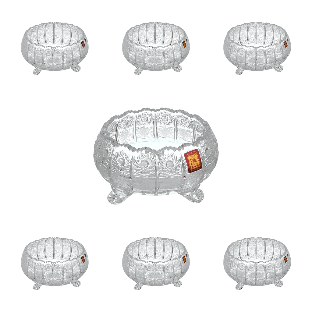 Bohemia Crystal - Crystal Bowl Set with Feet 7 Pieces - 270005031