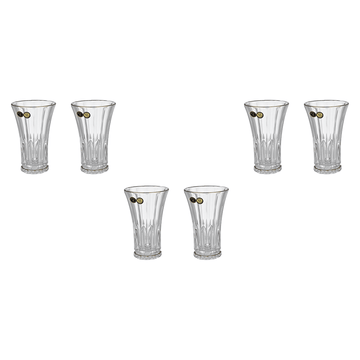 Bohemia Crystal - Highball Glass Set 6 Pieces with Silver Rim - 280ml - Crystal