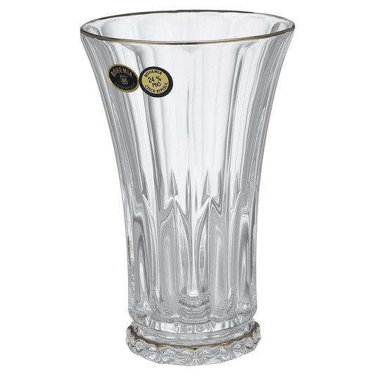 Bohemia Crystal - Highball Glass Set 6 Pieces with Silver Rim - 280ml - Crystal