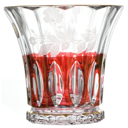 Bohemia Crystal - Tumbler Glass Set 6 Pieces - Red & Gold - 310ml - Crystal