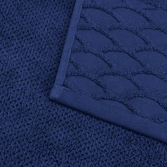 Senzo - Bath Towel Set 4 Pieces - Dark Blue - 100% Egyption Cotton