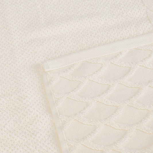 Senzo - Bath Towel Set 4 Pieces - Off White - 100% Egyptian Cotton