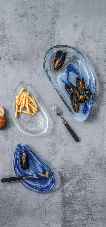 Ardacam - Auster Seaside Serving Plate - Blue & White - 22.5x12.5cm