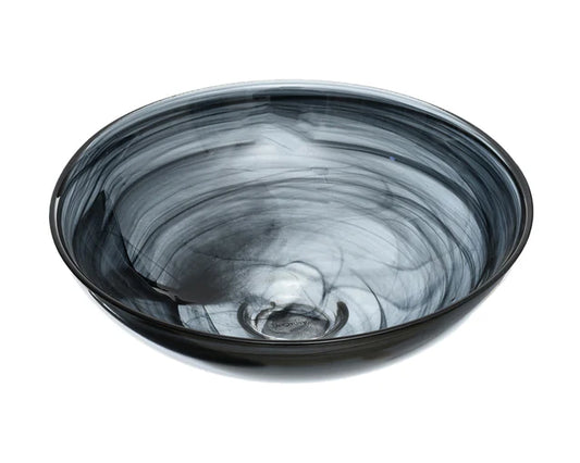 Ardacam - Milas Round Serving Bowl - Black - 26cm - Glass