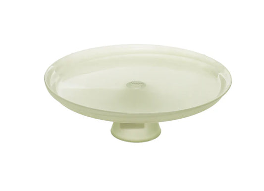 ArdaCam - Hiro Round Footed Serving Platter - Pastel Green - 33cm - Glass