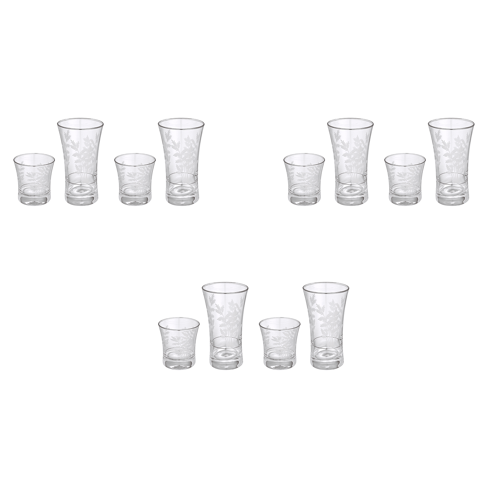Bohemia Crystal - Highball & Tumbler Glass Set 12 Pcs Silver