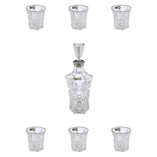 Bohemia Crystal - Drink Set 7 Pieces - Silver - Crystal