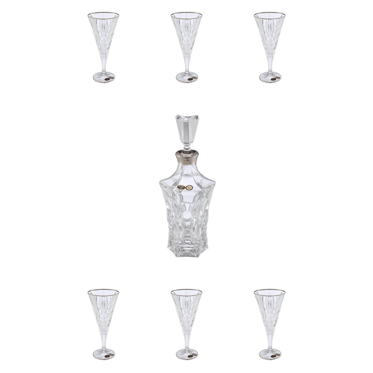 Bohemia Crystal - Drink Set 7 Pieces - Silver - Crystal