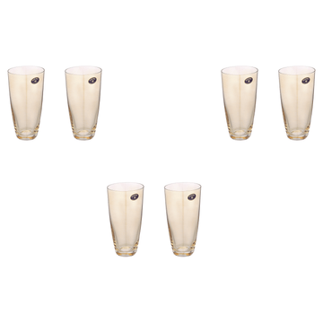 Bohemia Crystal - Highball Glass Set 6 Pieces - Orange - 350ml - Crystal