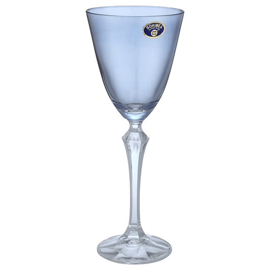 Bohemia Crystal - Goblet Glass Set 6 Pieces - Blue - 250ml - Crystal