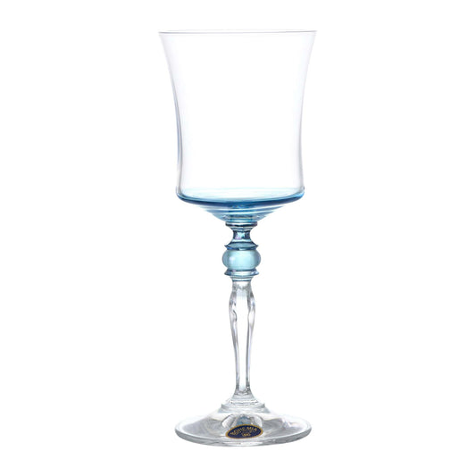 Bohemia Crystal - Goblet Glass Set 6 Pieces - Blue - 220ml - Crystal