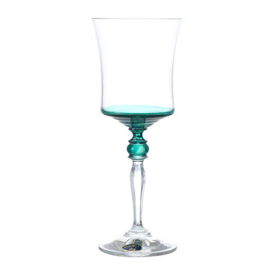Bohemia Crystal - Goblet Glass Set 6 Pieces - Green - 220ml - Crystal