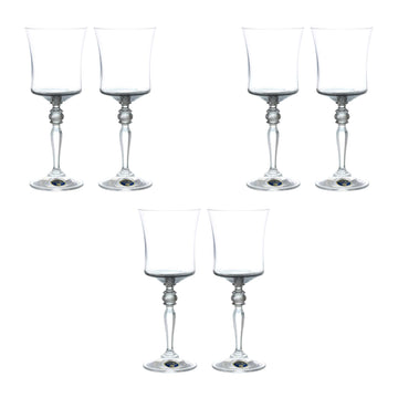 Bohemia Crystal - Goblet Glass Set 6 Pieces - Grey - 220ml - Crystal