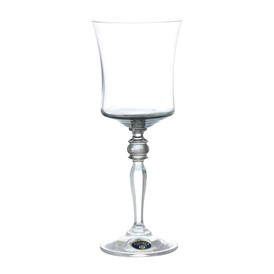 Bohemia Crystal - Goblet Glass Set 6 Pieces - Grey - 220ml - Crystal