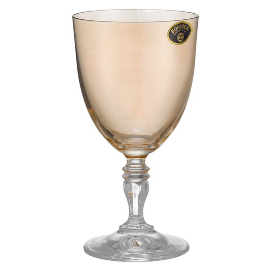 Bohemia Crystal - Goblet Glass Set 6 Pieces - Orange - 200ml - Crystal