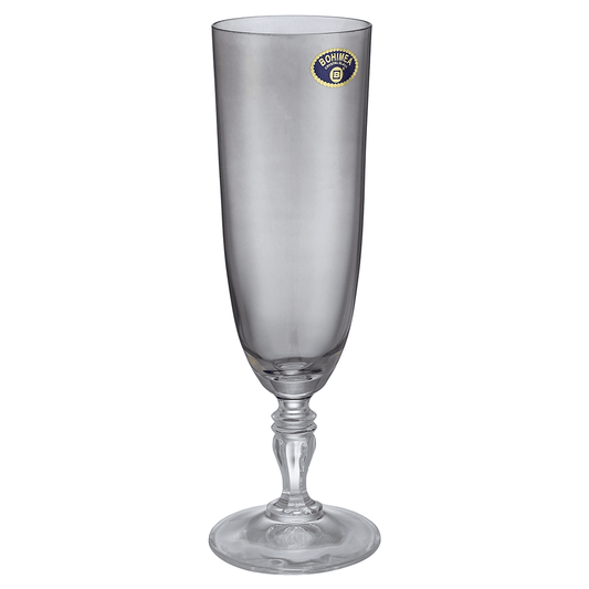Bohemia Crystal - Flute Glass Set 6 Pieces - Grey - 220ml - Crystal