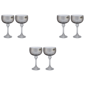 Bohemia Crystal - Cocktail Glass Set 6 Pieces - Grey - 200ml - Crystal