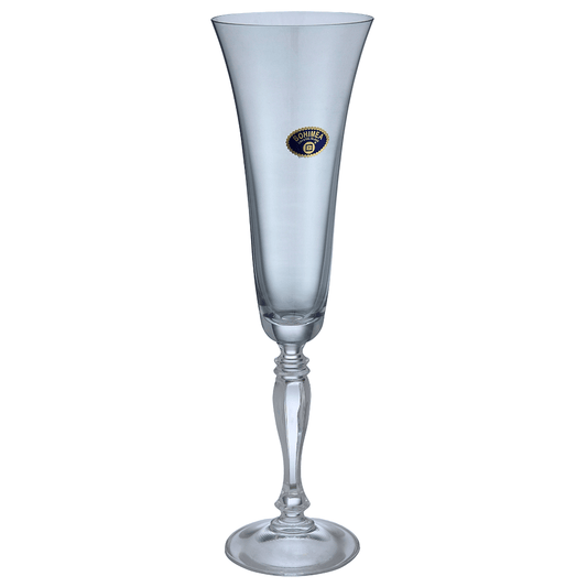 Bohemia Crystal - Flute Glass Set 6 Pieces - Blue - 180ml - Crystal