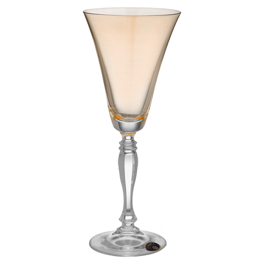 Bohemia Crystal - Goblet Glass Set 6 Pieces - Orange - 190ml - Crystal