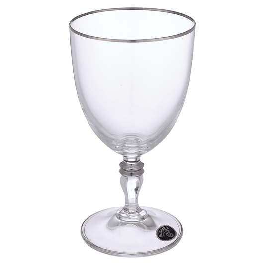 Bohemia Crystal - Goblet Glass Set 6 Pieces - Silver - 250ml - Crystal