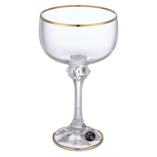 Bohemia Crystal - Cocktail Glass Set 6 Pieces 200ml - Gold - Crystal