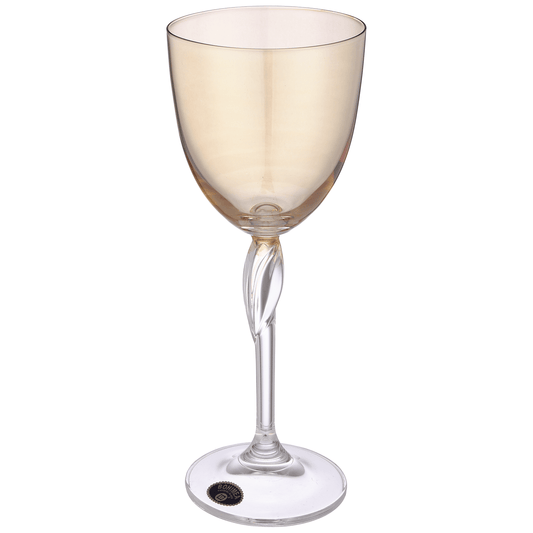 Bohemia Crystal - Goblet Glass Set 6 Pieces - Orange - 250ml - Crystal