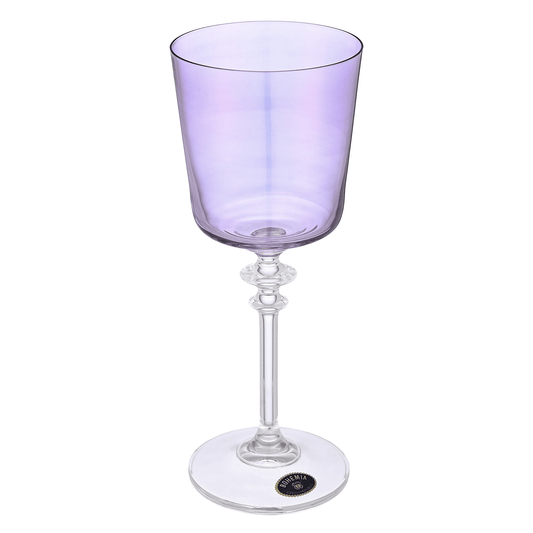 Bohemia Crystal - Goblet Glass Set 6 Pieces - Purple - 240ml - Crystal