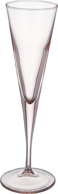 Pasabahce - V-Line Champagne Flute Glass Set 6 Pieces - Pink - 150ml