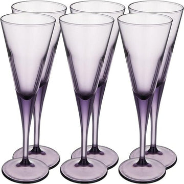 Pasabahce - V-Line Champagne Glass Set 6 Pieces - Purple - 200ml
