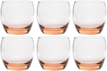 Pasabahce - Round Tumbler Glass Set 6 Pieces - Pink - 340ml