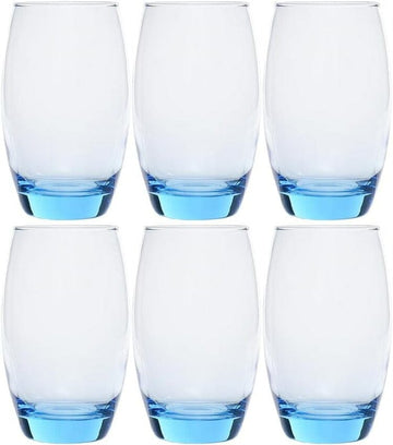 Pasasbahce - Round Highball Glass Set 6 Pieces - Blue - 500ml