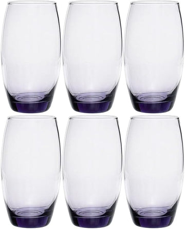 Pasabahce - Round Highball Glass Set 6 Pieces - Purple - 500ml