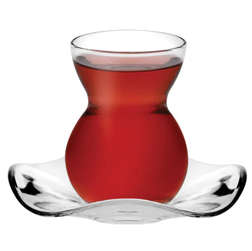 Pasabahce - Glass Istikana Set with Saucer 6 Pieces - 145ml